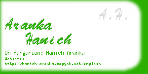 aranka hanich business card